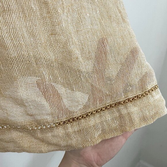 J. Jill PureJill Open Weave Linen 3/4 Sleeve Boxy Top S Petite Lagenlook Beach - Picture 4 of 10